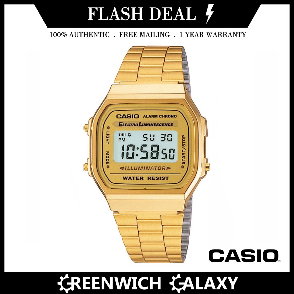 Casio vintage all on sale gold digital watch