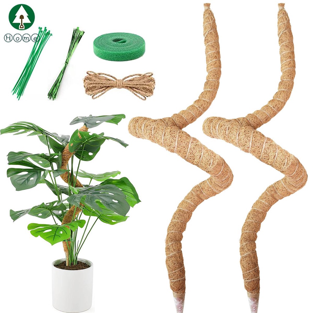 2pcs Moss Pole 25 Inch Coco Coir Plant Sticks Bendable Garden Moss ...