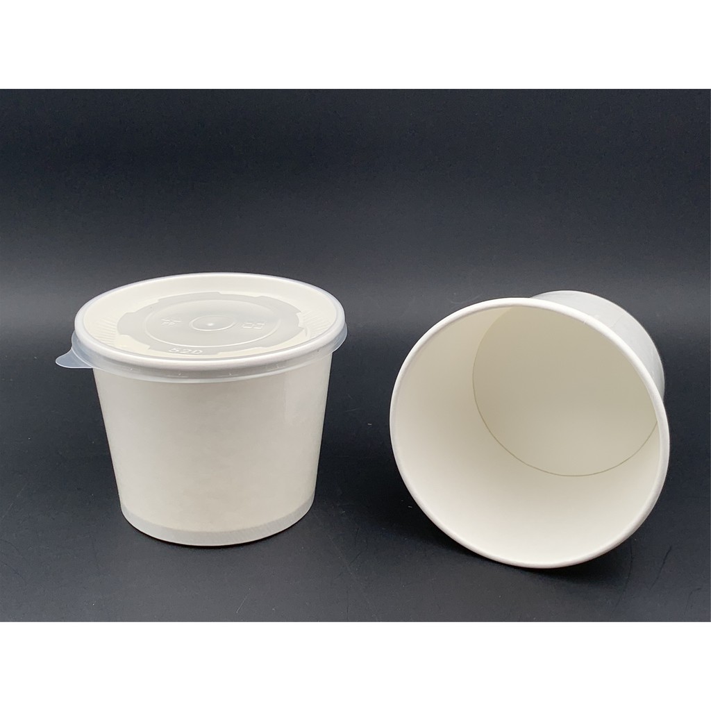 520ml Paper Bowl with Lid ( 50sets± ) White / Brown - 520 ml ...
