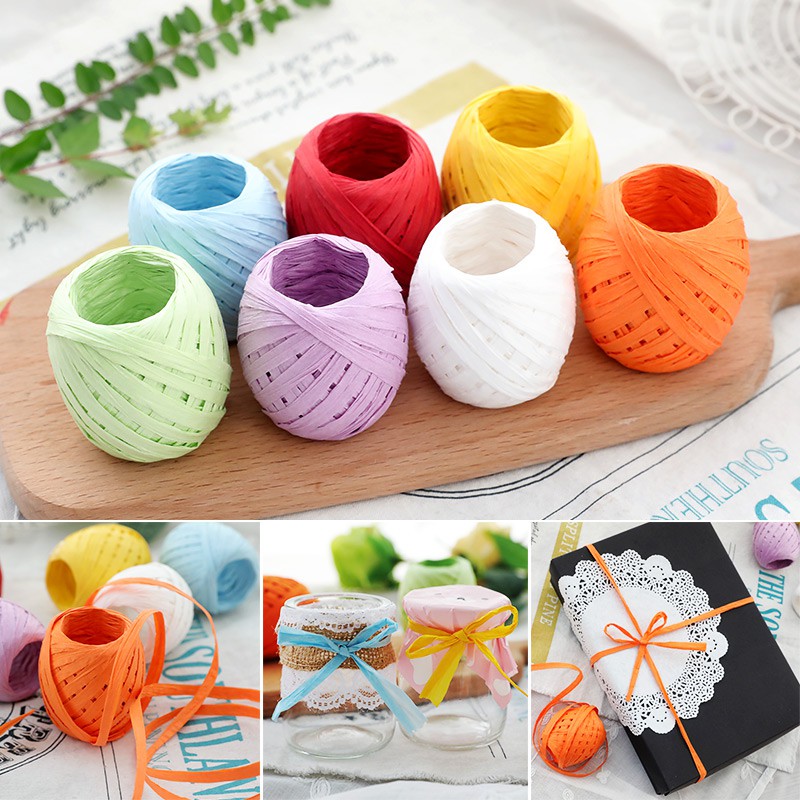 Raffia Paper Ribbon Twine for Gift Wrapping Hanging Tags Box