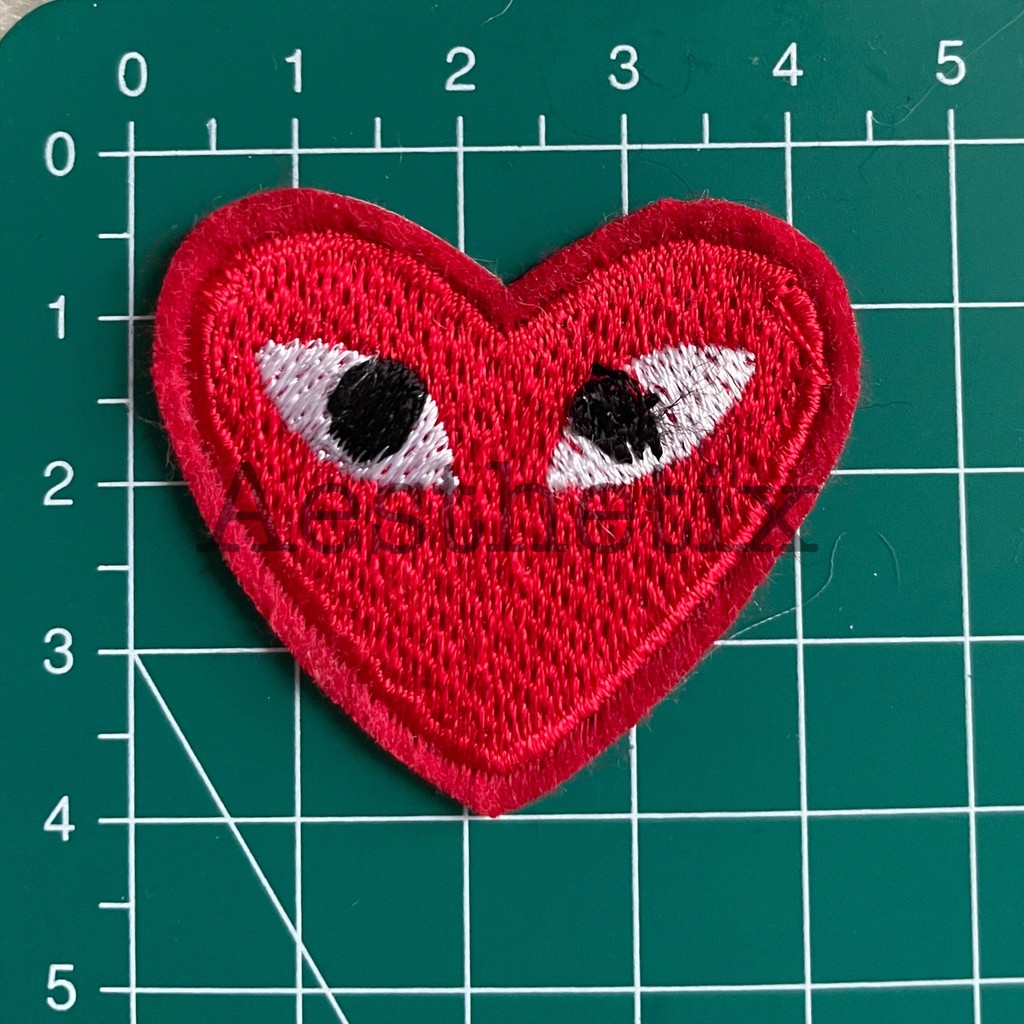 Red Black Gold Cdg Love Garcons Love Eyes Iron Patch Embroidery Emblem Cdg Patch Shirt Application Shopee Singapore