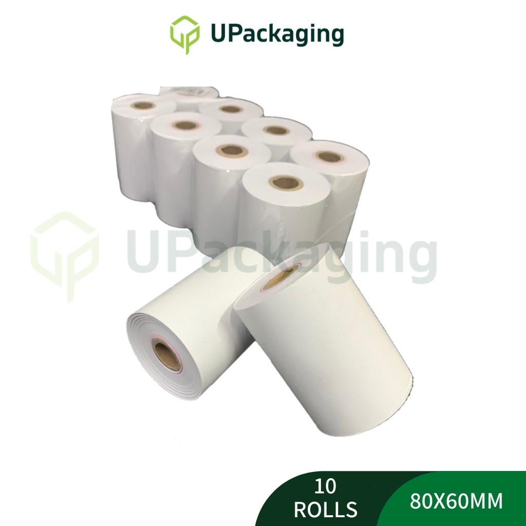 10 Rolls Thermal Paper 80x60 mm Resit Receipt Register Pos Kertas Resit ...