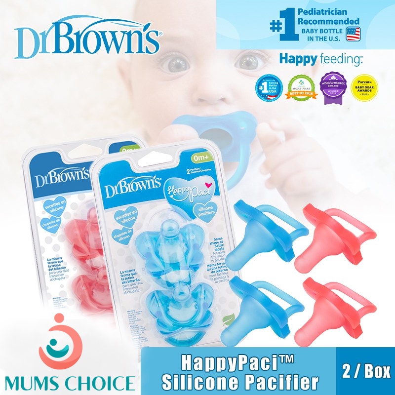 Dr. Brown’s™ HappyPaci™ Silicone Pacifier, 2 count - Pink / Blue 0-6M ...