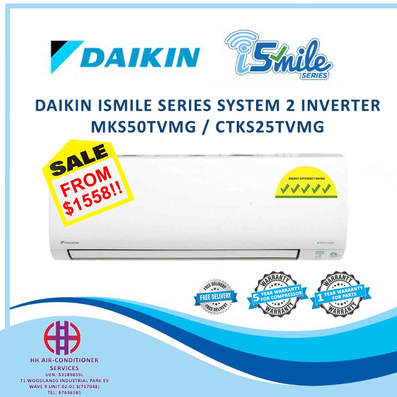 Daikin Ismile 5 Ticks Series System 2 Inverter Shopee Singapore