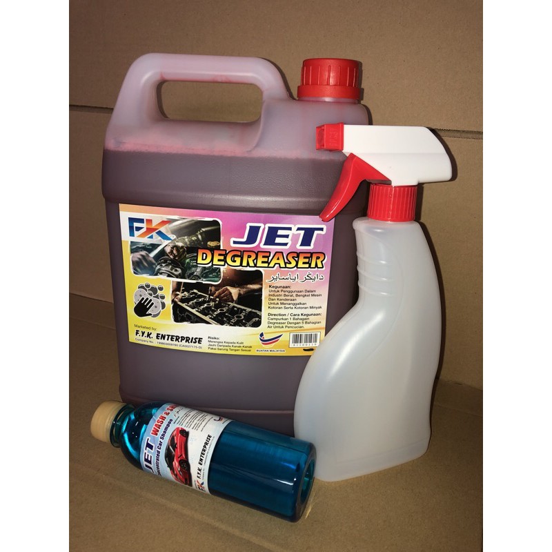 1 SET(Spray 500ml+JET Degreaser 5 Liter+Car Shampoo 280ml) | Shopee ...