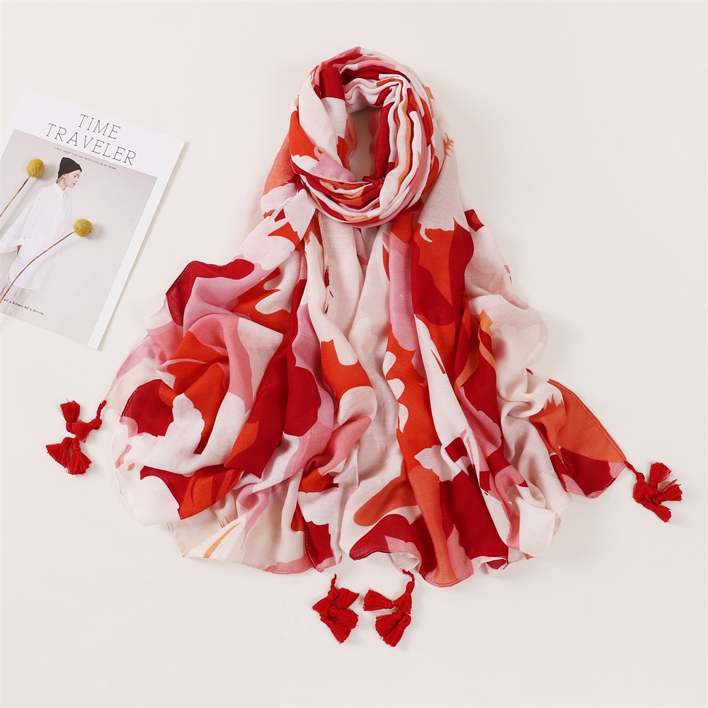 Red deals silk shawl