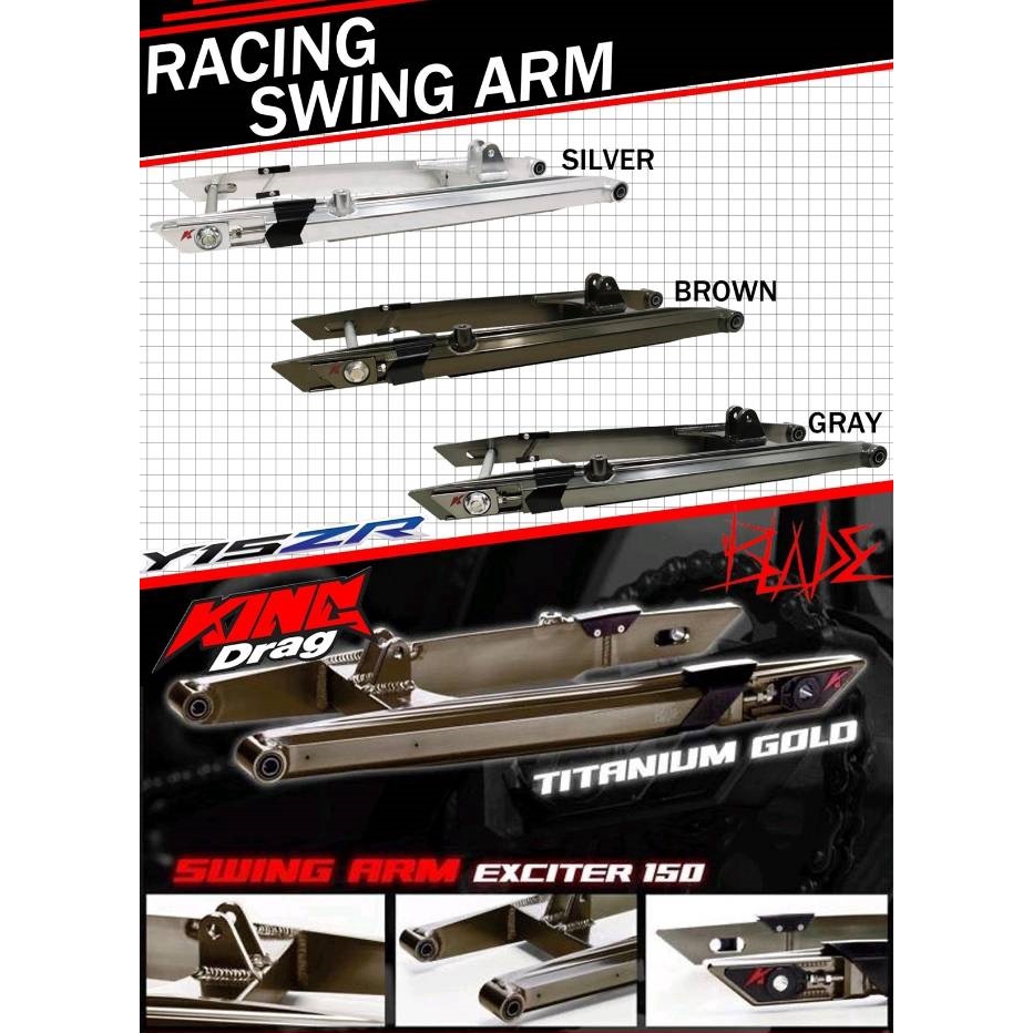 SWING ARM KING DRAG DESIGN BLADE Y15 Y15ZR Y15Z SWINGARM +1 inchi Shopee Singapore