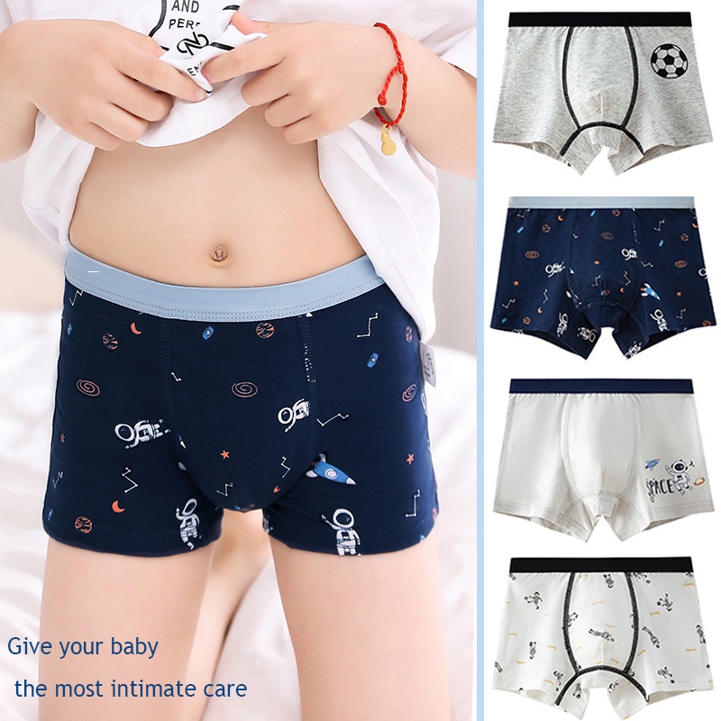 PAN】4-Pcs Kids Underwear Boy Boxers Shorts Baby Underwear Pants Childrens'  Panties Fashion Briefs Cartoon Underpants Kids Printed Wear Boys Shorts