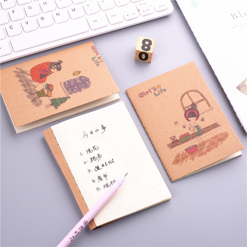 🔥Ready Stock🔥 Korean Cartoon 64K Note Portable Memo Notepad Kraft Diary ...