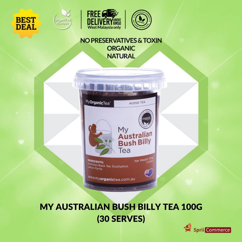 Organic Tea: My Australian Bush Billy Tea 100 Grams (40 Serves ...