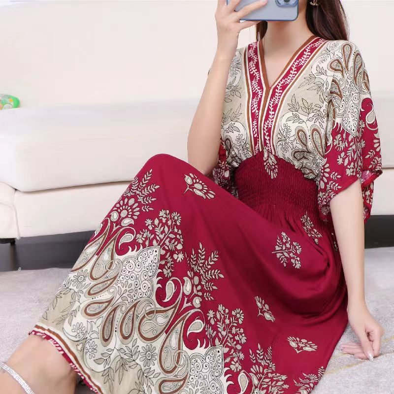 cotton-silk-dress-plus-size-women-s-summer-new-style-ethnic-floral-mid