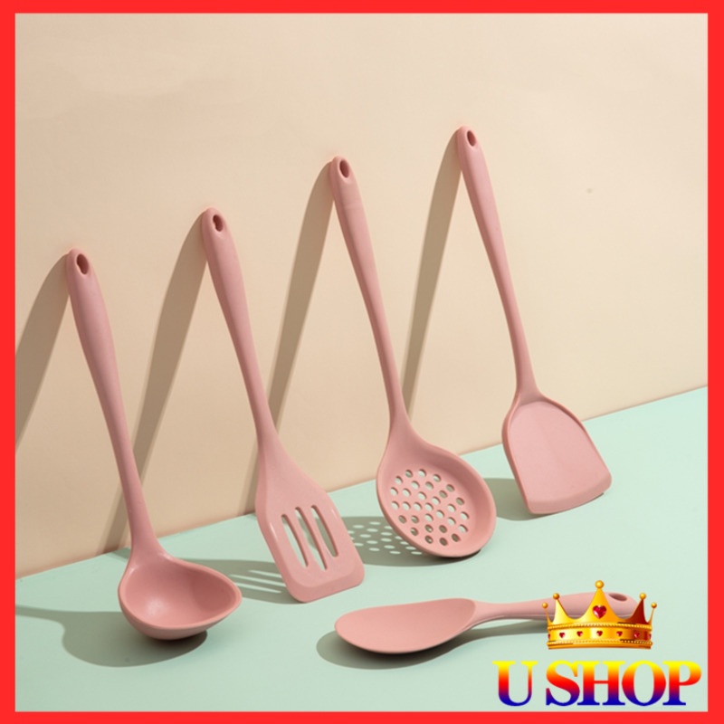 5pcs Silicone Kitchenware Cooking Utensils Set Non-stick Cookware ...