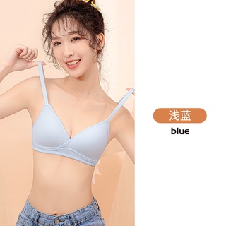 Ready Stock】Cotton Soft Women Bra Thin cup Wireless Lingerie Student Youth  Girl Bralette Small bust Ladies Underwear