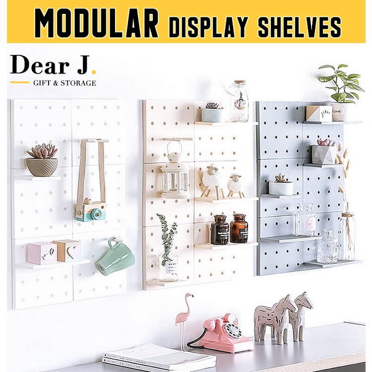 (SG Seller) Modular Wall Display Shelves DIY / Pegboard [Dear J] Shopee Singapore