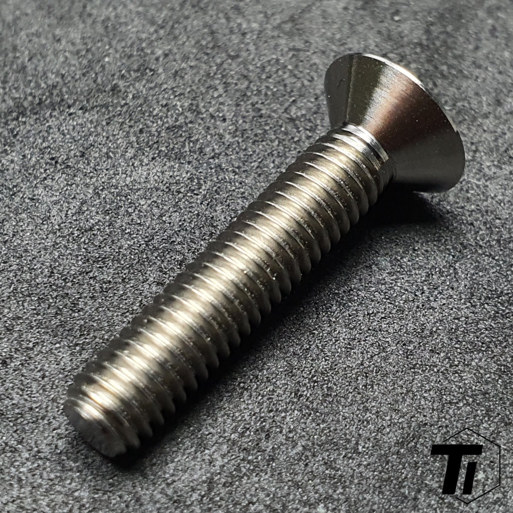 TiParts Titanium M6 Stem Cap Bolt Countersunk Flat MTB Road bike Top