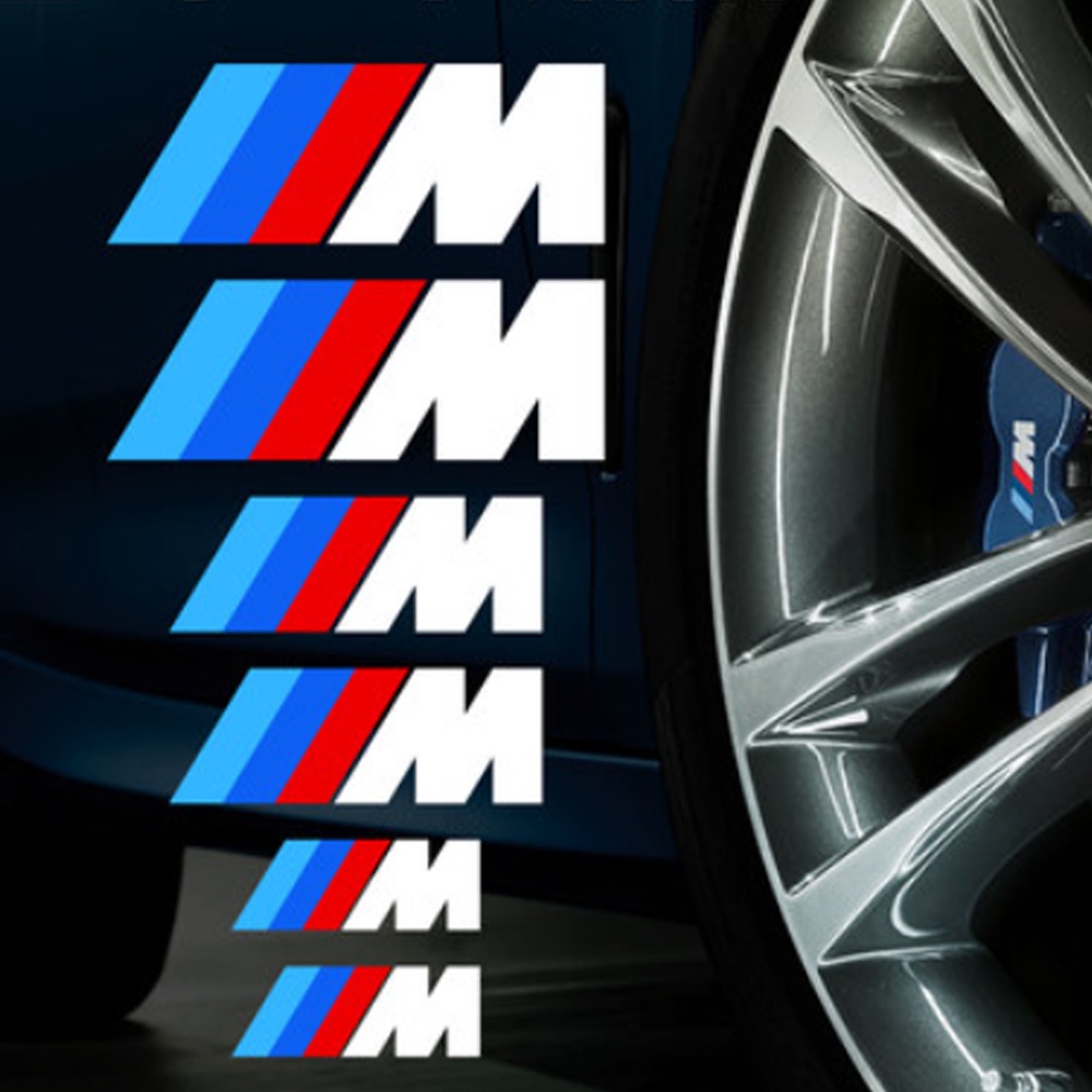 6 Pieces Car Brake Caliper Sticker Rearview Mirror Steering Wheel