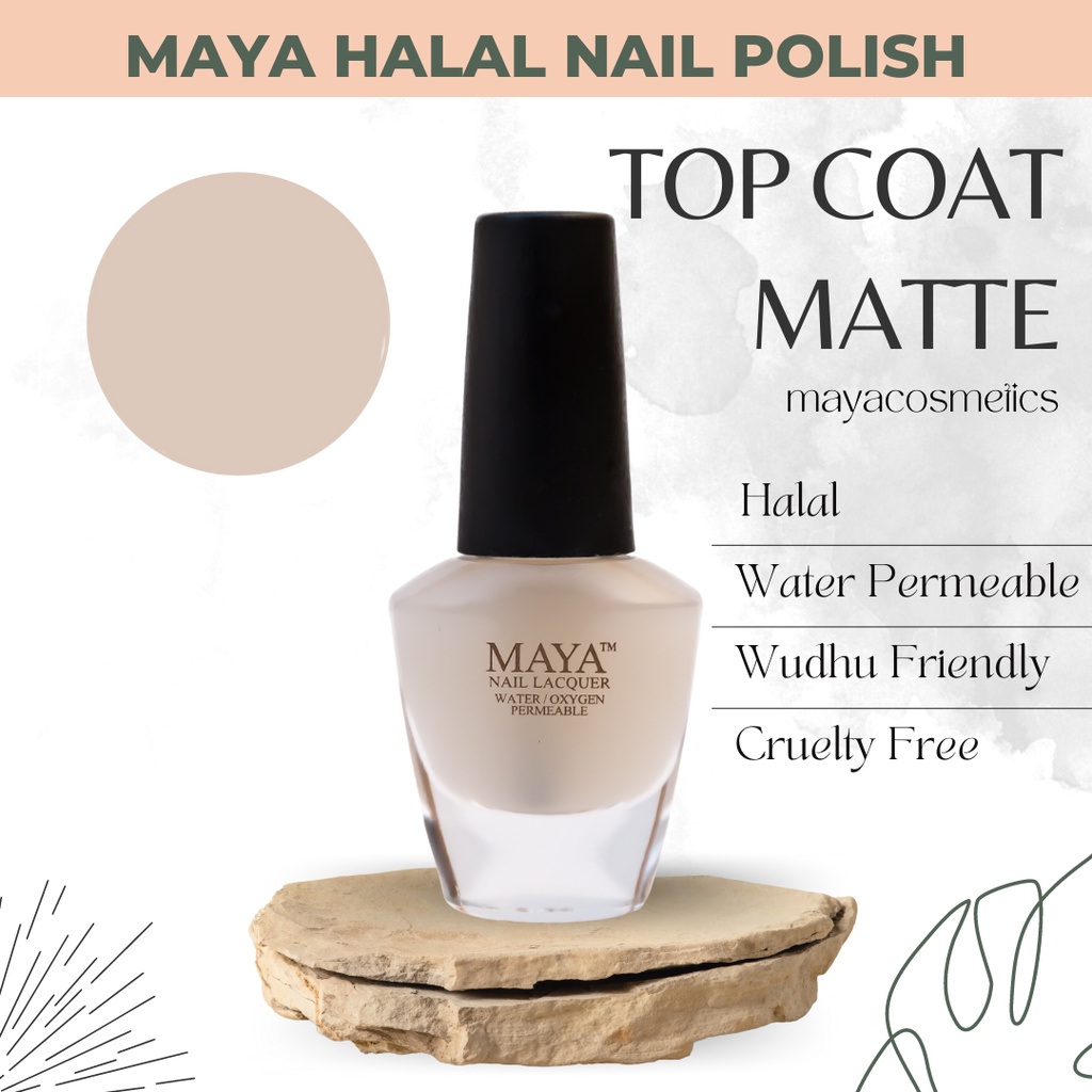 Maya Cosmetics Halal Nail Polish Top Coat - Matte | Shopee Singapore