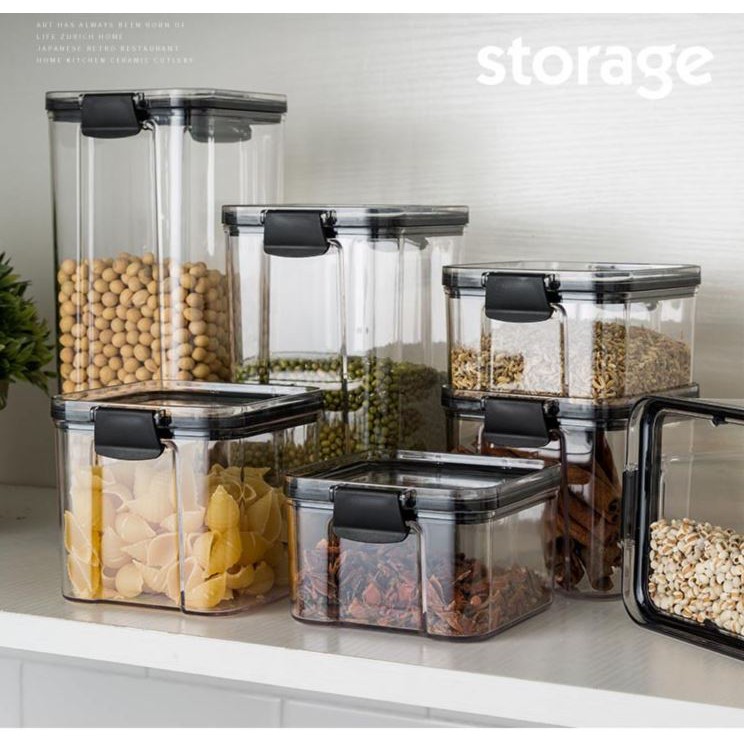 Kitchen Airtight Food Container Food Storage Box Stackable | Shopee ...