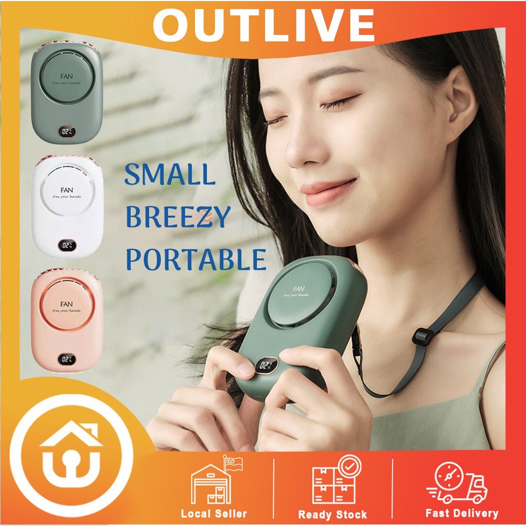 Pocket Portable Neck Fan Usb Charge Mini Handheld Hang on Neck Fan