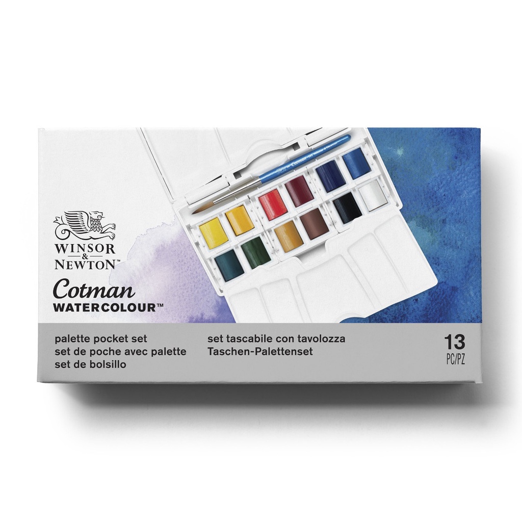 Winsor & Newton 12 Half-pans Cotman Water Colours Pocket Plus ...