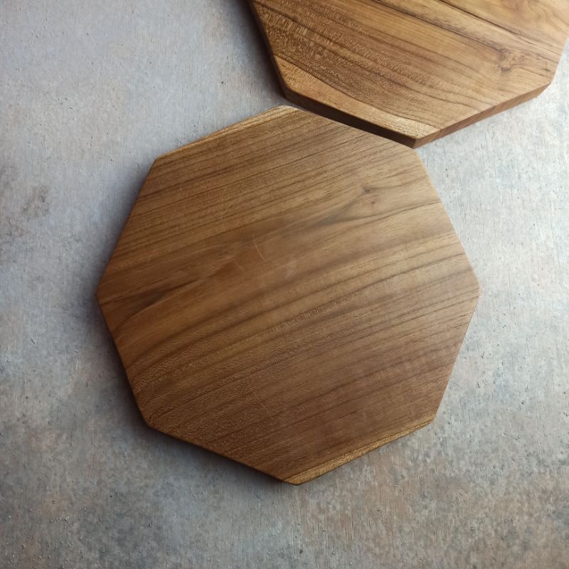 KAYU Placemat Placemat Coaster Teak Wood Droplet Teak Wood Jumbo 23 *2