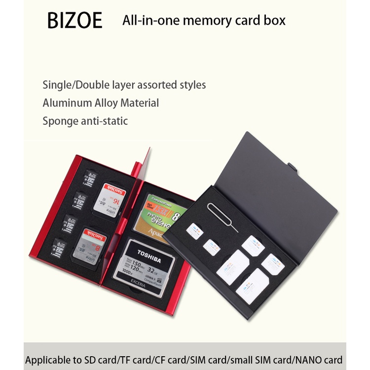 BIZOE Memory Card Case/SD Card Storage Box For Micro SD/MMC/TF/Micro ...