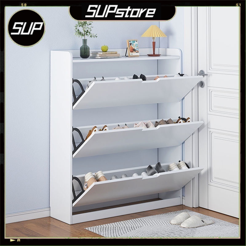 SUPstore Ultra Thin Tipper Shoe Cabinet Household Door Saves Space ...