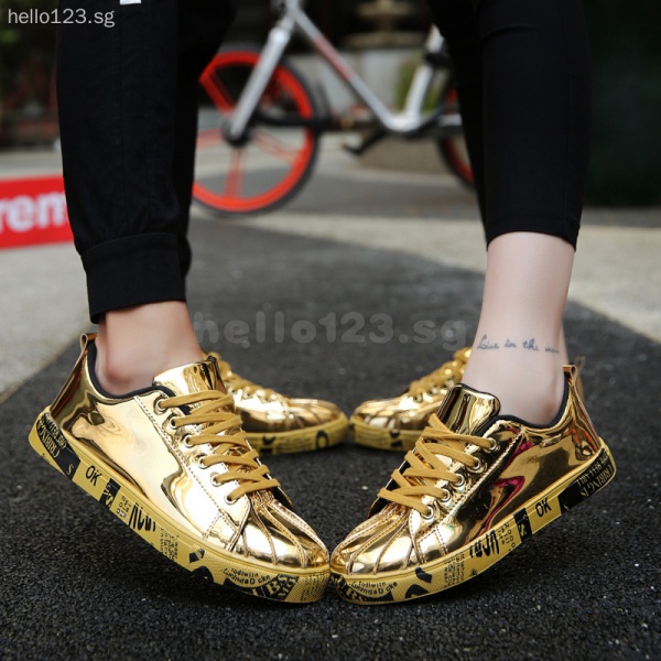 Gold tennis shoes on sale womens