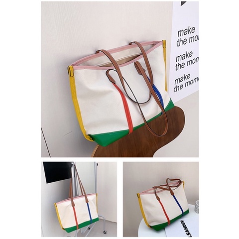 Women Korean Style Tote Bags, Casual Shoulder Bags, Canvas Tote Bags ...