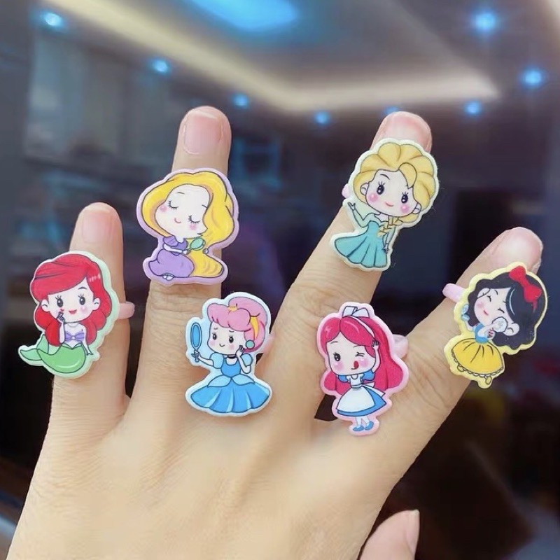 Set of 5 Pcs Princess Ring For Kids Girls