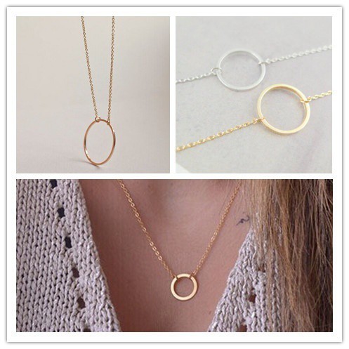 Gold and silver circle on sale necklace