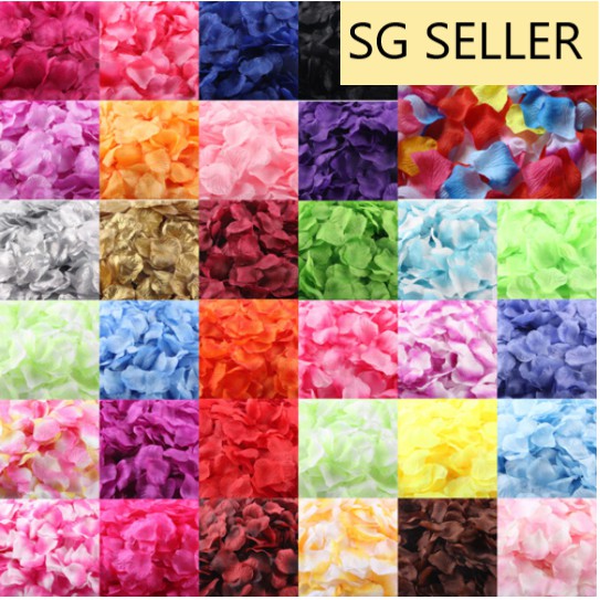 (SG Seller)$0.99 (100pc a pack) Artificial Flower Rose petals Proposal Wedding  Solemnization ROM