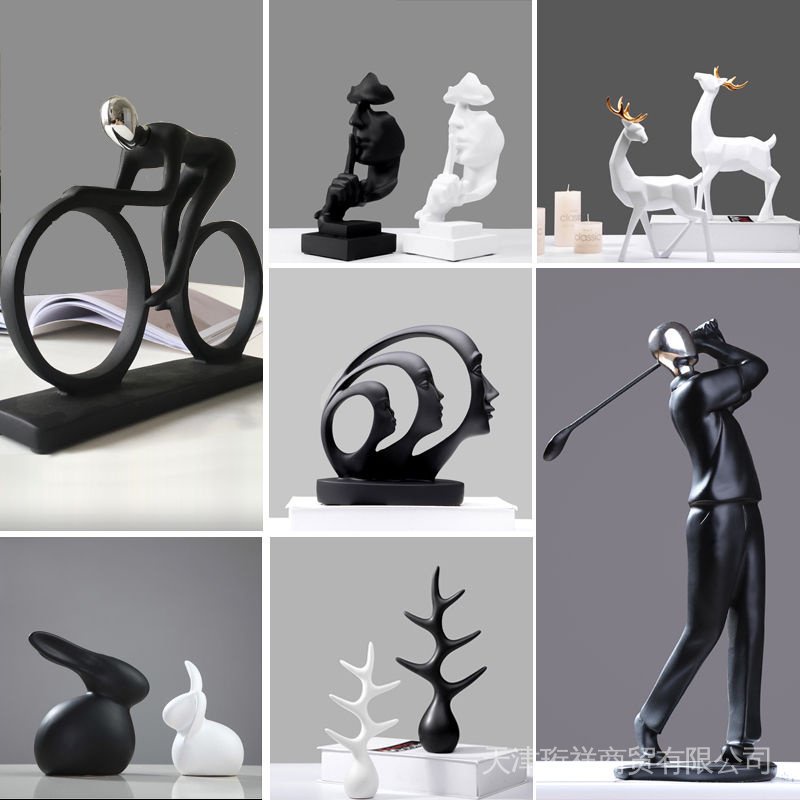 Nordic Sports Character Personality Small Ornaments Modern Wine Cabinet Decorations Home Living Room TV Cabinet Handicraft Equipment Ornaments-Resin Statue Sculpture Ornament