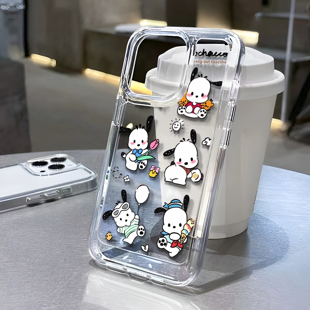 clear space case for iphone 14 Plus 11 13promax 12 7Plus X XS Max 7 8 SE 2020 cartoon Pochacco cover