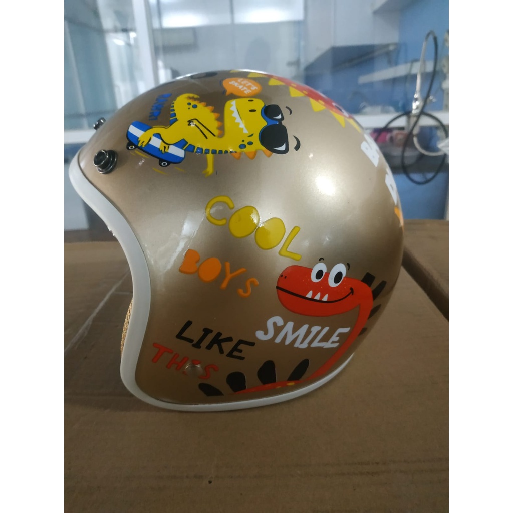 Helm bogo/helm anak SNI motif dino lucu+ kaca(3-6 thn) - Gambar 3