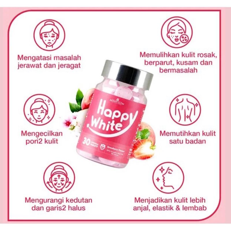 HONEY GLOW HAPPY WHITE tablets 30 tablets 1 BOTOL