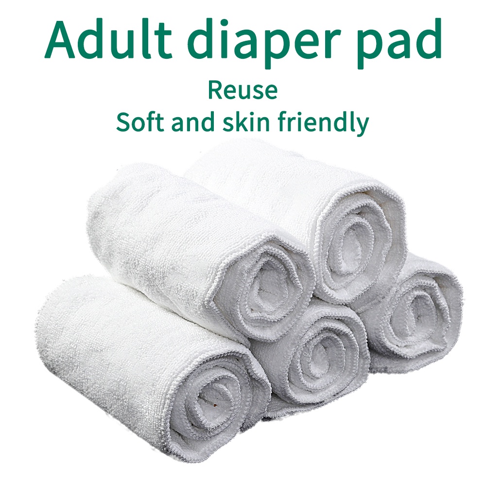 🚚3-Layer Microfiber Inserts for Adult Cloth Diapers Large Absorbent ...