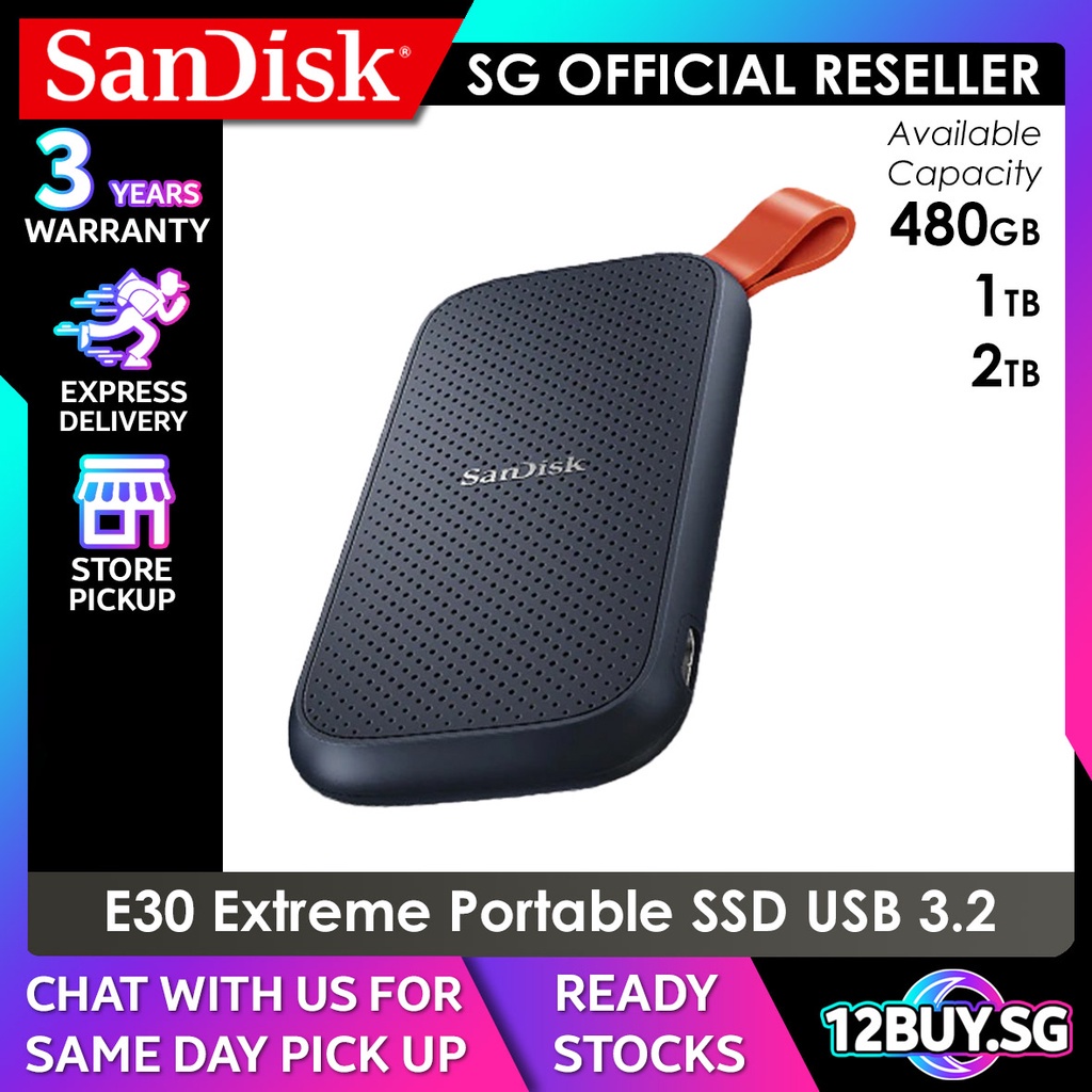 SanDisk E30 Portable SSD Read Speed 520MB/s Write Speed 520MB/s 480GB ...
