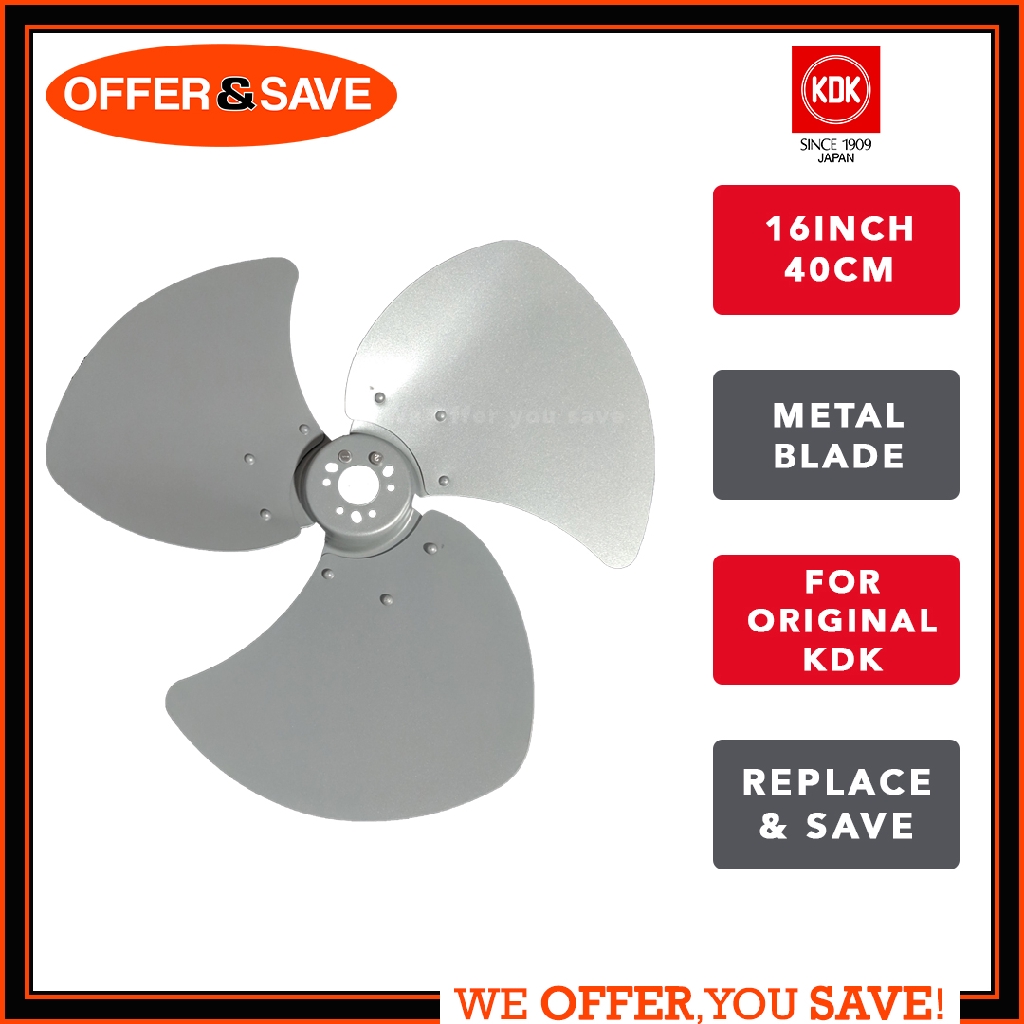 ORIGINAL KDK 16 INCH (40cm) 12 INCH REPLACEMENT PLASTIC FAN BLADE AND