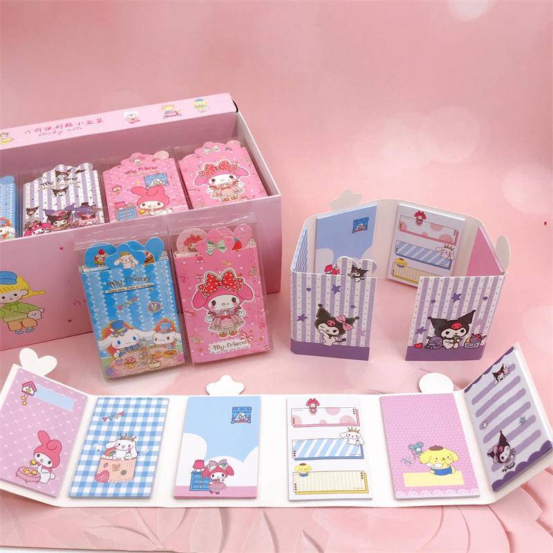 Sanrio Folding sticky notes mymelody Kuromi Cinnamoroll Writable Sticky ...