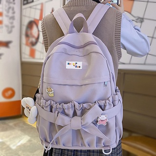 Fashion Kawaii Bow Waterproof Female Laptop Backpack Ladies Nylon