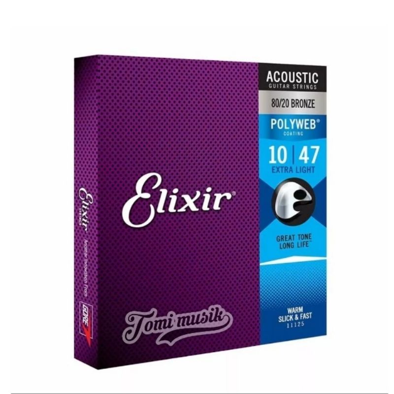 Elixir polyweb 010 extra light Acoustic Guitar strings Shopee