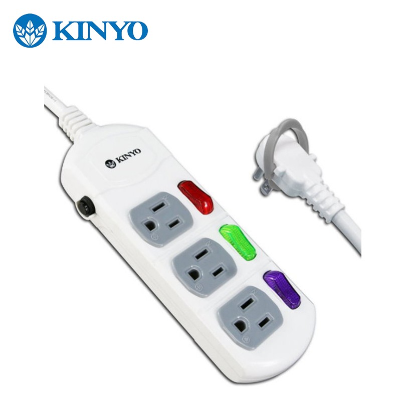 ((Taiwan Made) KINYO Three Switch Socket Safety Extension Cord