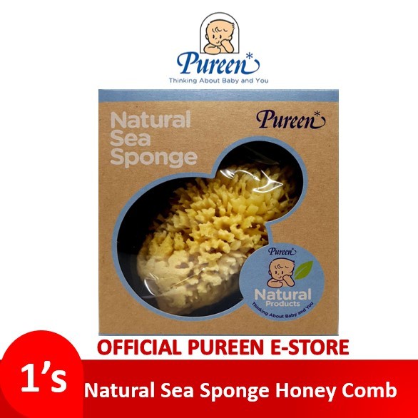 Pureen Natural Sea Sponge HoneyComb | Shopee Singapore