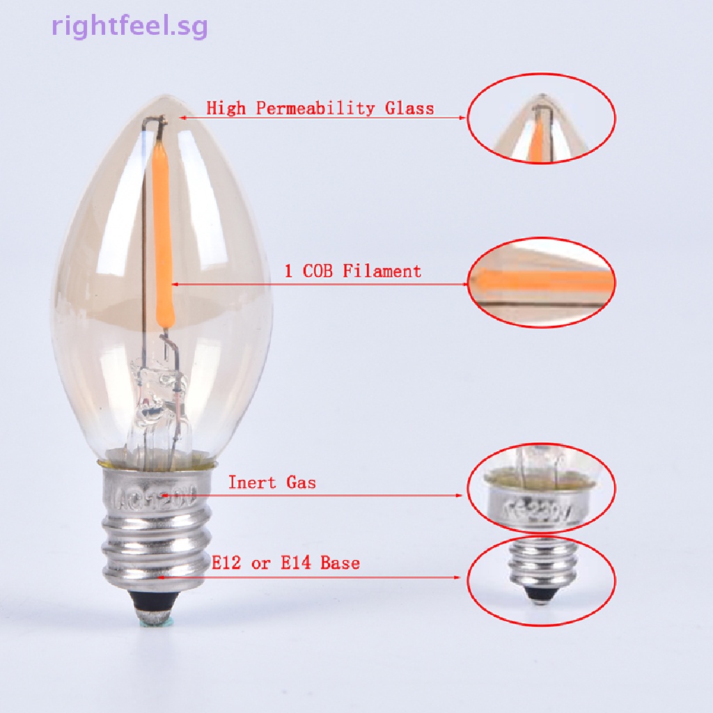 rightfeel.sg E14/E12 C7 Led Bulb 0.5W LED Lamp LED Filament Light