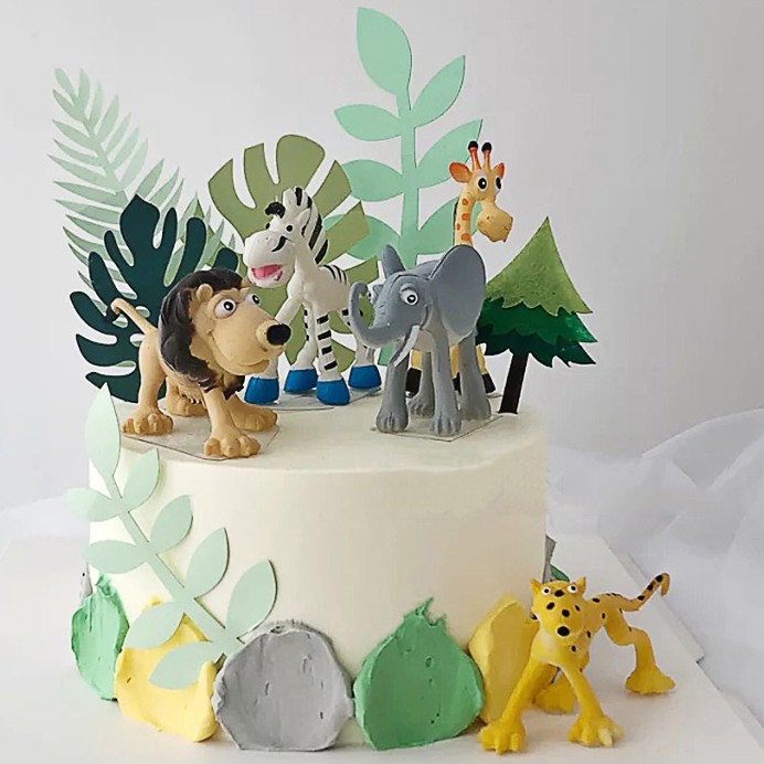 Animal Cake|Happy Birthday Topper|Animal Figurines Cake Toppers|Animal ...