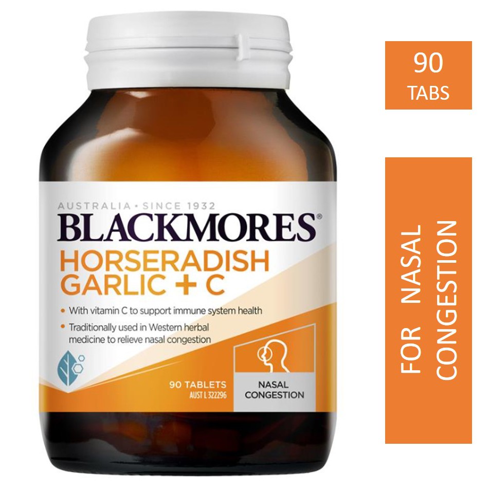 Blackmores Horseradish Garlic + C 90 Tablets Great for Nasal