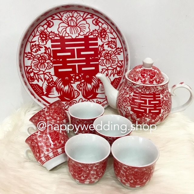 (WS071)Tea Set Wedding Chineses / Tea set Wedding Double happiness ...