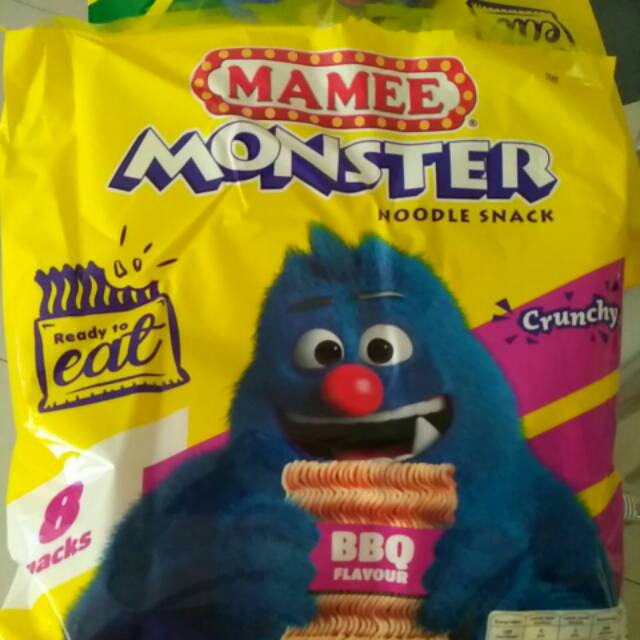 Mamee monster / monster noodles / barbeque flavored cremes noodles ...