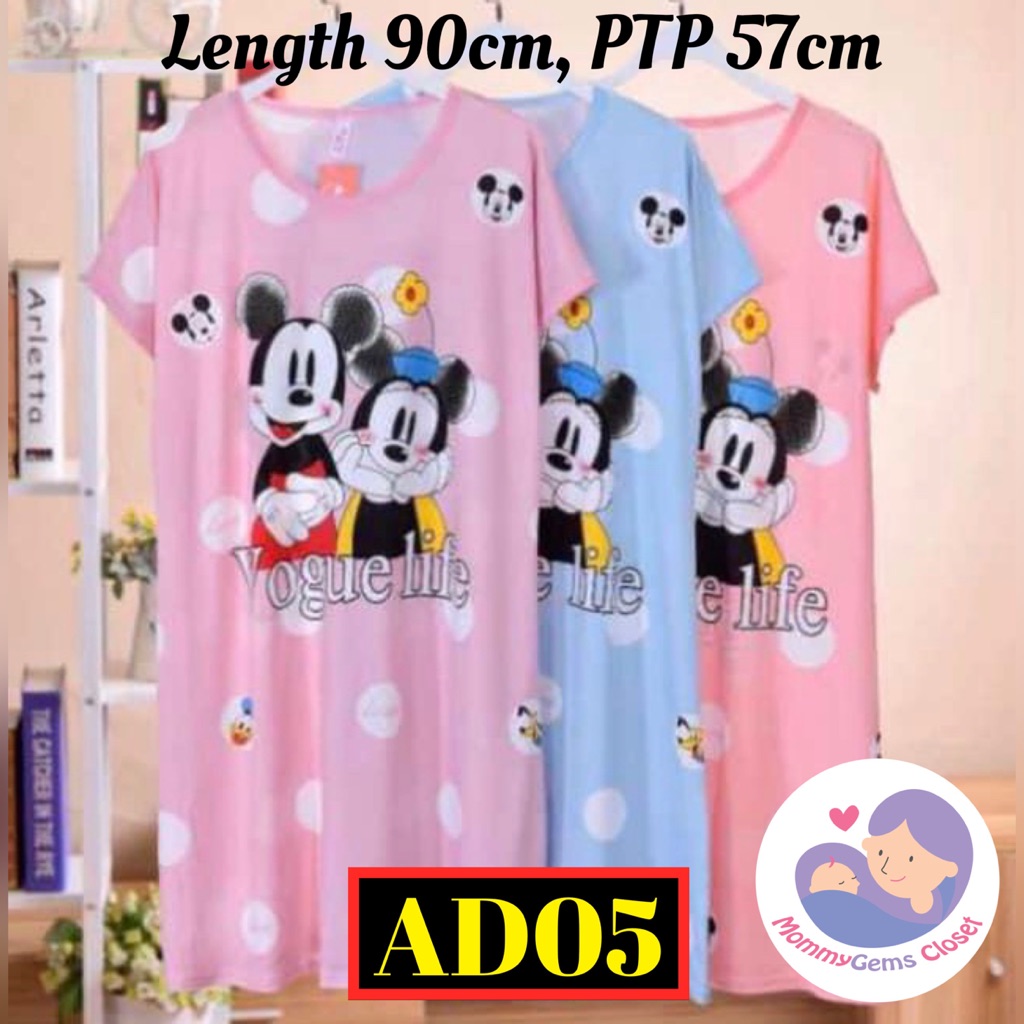 Mickey Minnie Adults Ladies Pyjamas Pajamas PJ Sleepwear Sleep dress Nightwear Night dress Shopee Singapore
